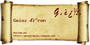 Geisz Áron névjegykártya